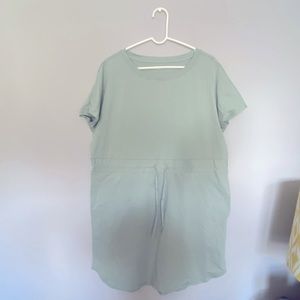 Sage drawstring dress
